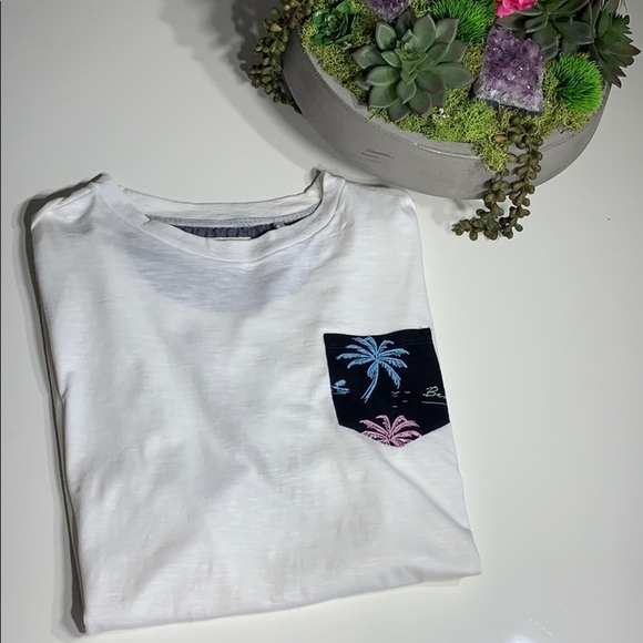 Free Planet Cuff Sleeve palm tree pocket xl T-shirt short sleeve nwot - Picture 6 of 6